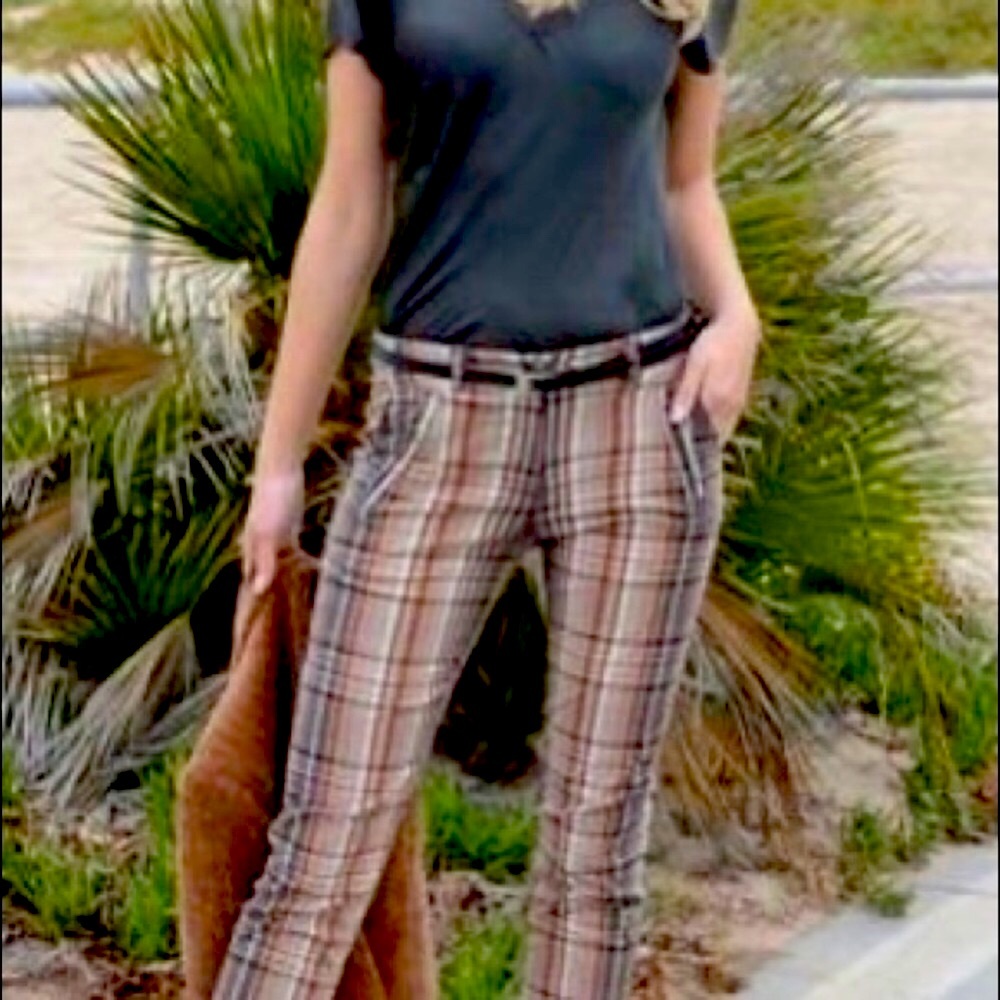 PLAID CROPPED PANTS & SIDE POCKETS 1 LEFT - Picture 7 of 11